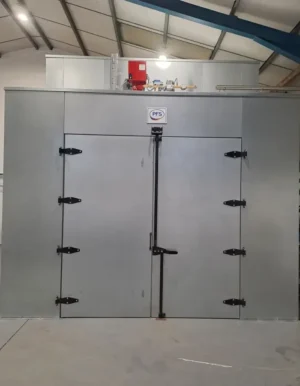Water wash spray booth installation and industrial curing oven at Mec-A-Tec